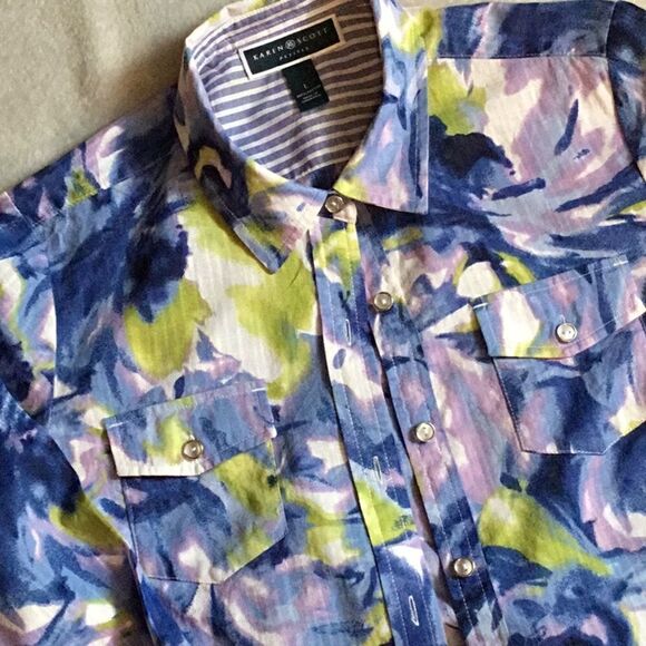 Ladies button down 👚 in large from KAREN SCOTT - Picture 1 of 8